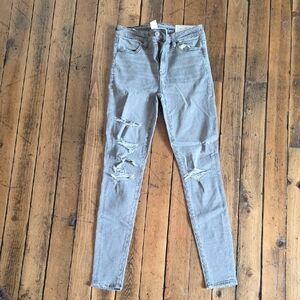 American Eagle Outfitters Gray Skinny Jeans Distressed